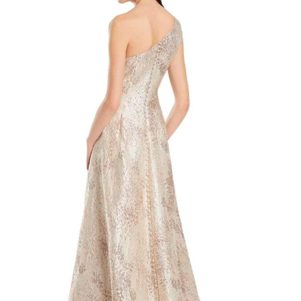 NWT Alexander by Daymor 3067S25 Draped One Shoulder A-line Dress Blush Size 8 - Picture 4 of 8